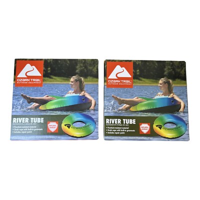 Ozark Trail River Tube Rainbow Inflatable Water Pool Lake Floats 2 Pack