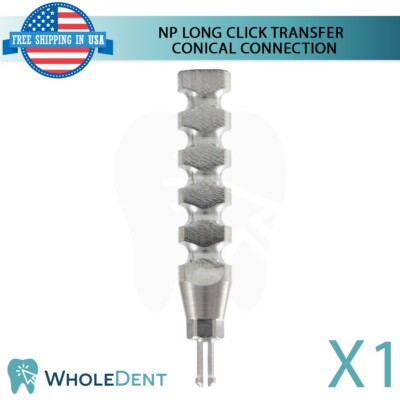 1x Dental NP Clip Transfer Impression Coping 15mm Closed Tray Conical 2.25mm