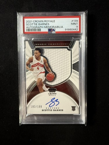 2021 Panini Crown Royale Silhouettes /199 Scottie Barnes Rookie Auto RC PSA 9