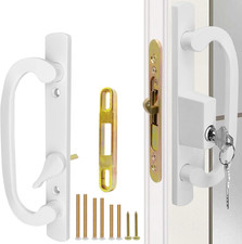 Patio Sliding Glass Door Handle Set with Mortise Lock 45 Keyway, Keyed Offset P