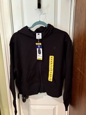 NEW Women's Champion Full Zip Fleece Hoodie Jacket Black Size Medium MSRP 60