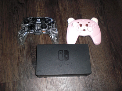 Nintendo Switch OEM Dock + Mytrix Panda Bear PDP Afterglow Wireless Controller
