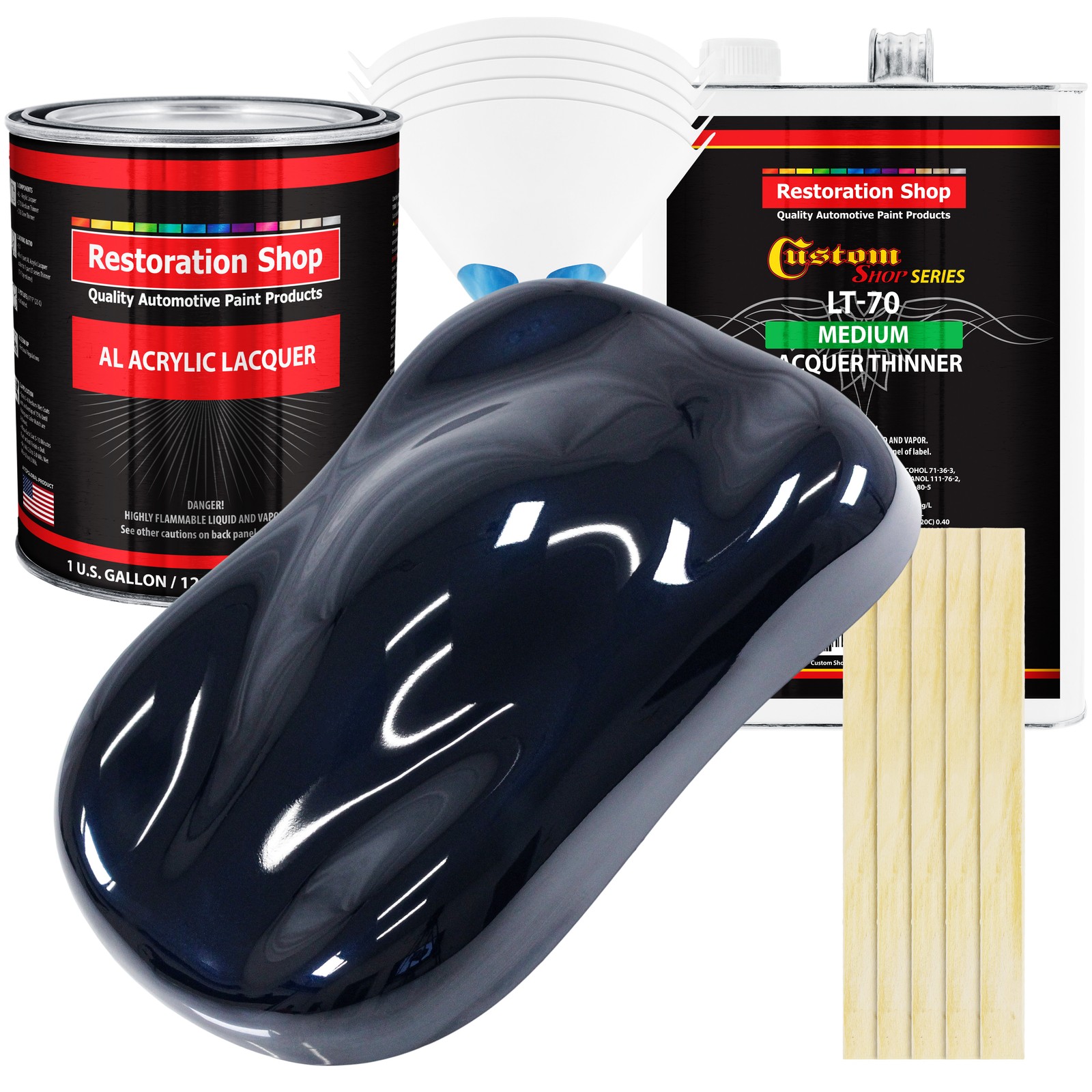 Nightwatch Blue Metallic Acrylic Lacquer Gallon Auto Paint Kit with Medium Thinner