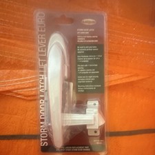 Larson Storm Door Latch Lever Euro White Plastic Fits 3/4-1 1/4in Doors