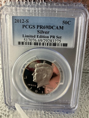 SILVER 2012-S KENNEDY HALF DOLLAR PCGS PR69 DCAM LIMITED EDITION PR SET ...