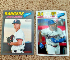 2026 Topps Heritage Rangers - Jack Leiter Gray Border & Adolis Garcia Refractor