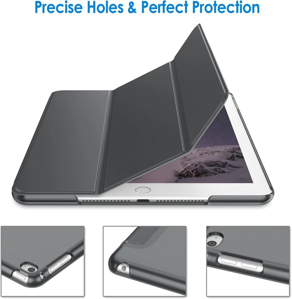 JETech Case for iPad Air 2 (Not 1st Edition), Smart Dark Grey  - Image 3 of 4