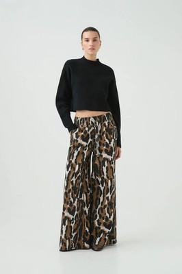 NWT Aje Studio Wide Leg Drawstring Sienna Denim Jeans Animal Size US 2 AU 6