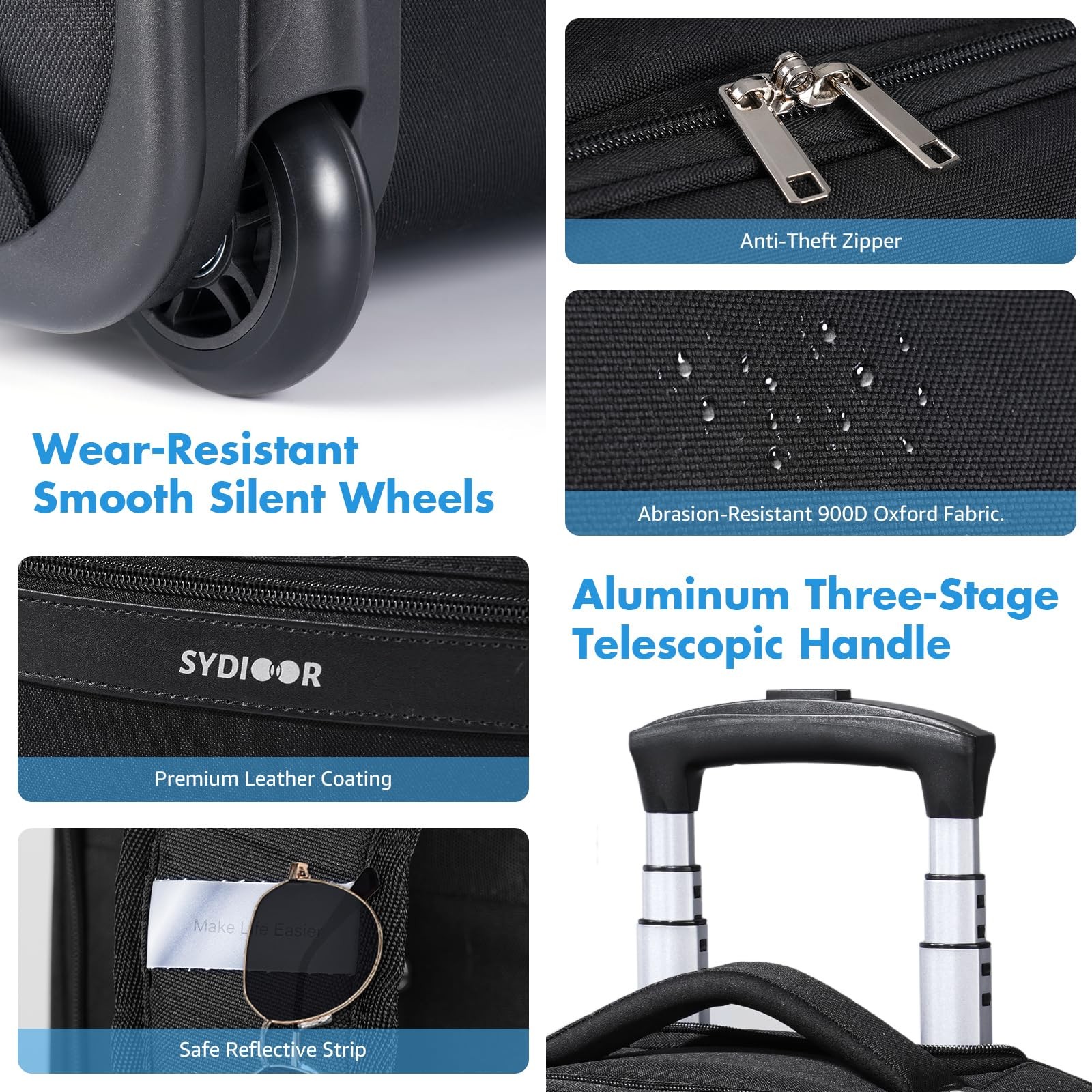 Rolling Backpack, 17.7inch Rolling Backpack With … - image 4