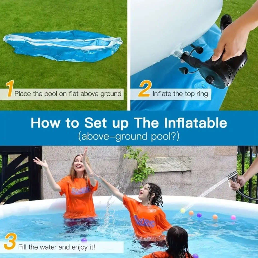 Foldable Inflatable Swimming Pool 183*51 Butterfly Inflatable Coil Mesh Pool