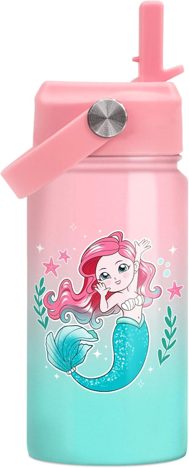 For Girls - Kids Water Bottle With Straw Lid - 12 Oz Insula