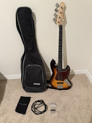 Donner Standard Series 4-String Electric Bass Guitar Sunburst w/ Gig Bag