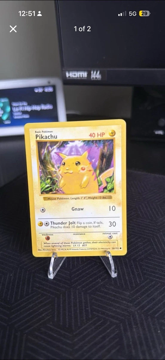 Pikachu Pokmon TCG Common Base Set Individual Collectible Card Game Cards  for sale - eBay