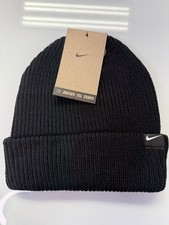 NEW Nike Golf Beanie - Black Terra Warm Rib Knit Cuffed Adult Winter Hat Cap