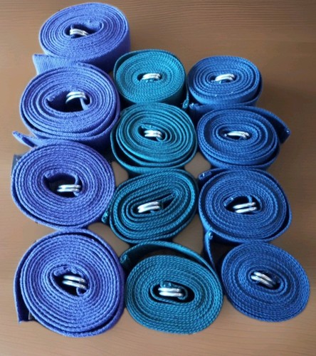 7-1/2' Woven Cotton Blend Yoga Strap-Stretching Exercise Prop Belt 3 Diff Colors
