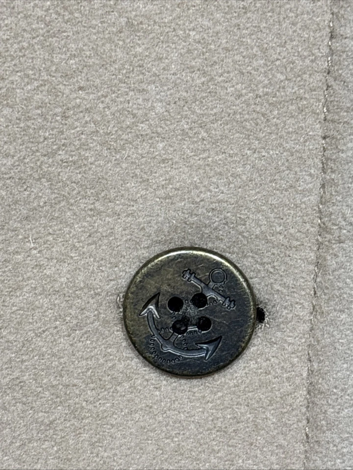 Abrigo Lands End Chaquetón Mujer 12 Tostado Mezcla Lana Doble Pecho Forrado Chaqueta Marinero Foto 3 de 4