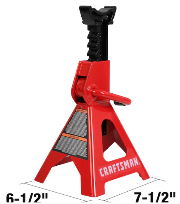 Black 3-Ton Steel Manual Jack stand set