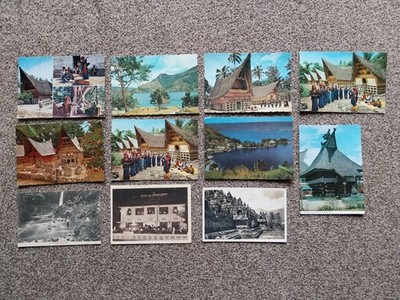 Indonesien. 11 x Postkarten Lot. Nordsumatra. Java. Batavia. Borobudur.