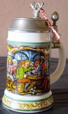 Bierkrug, Reservistenkrug mit Spieluhr im Deckel von BMF