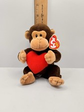 Ty ( D’vine )2008 Beanie Baby Monkey Holding A Heart 