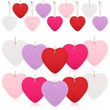 Jetec 25-Piece Valentines Day Wooden Heart Ornaments Purple Heart Wooden Deco...