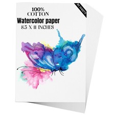 Watercolor Paper 8.5x11 inches 80 Sheets,Heavyweight Artist Paper 140lb/300GS...