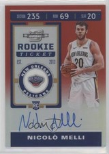 2019 Panini Contenders Optic Rookie Ticket Red Prizm /149 Nicolo Melli Auto s3g