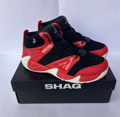SHAQ Boys Youth Size 7 Black & Red Basketball Athletic Shoes Mid-Top Devise