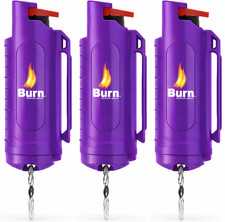 4 Pack Burn Pepper Spray Keychain for Self Defense 1/2oz Police Srength Black