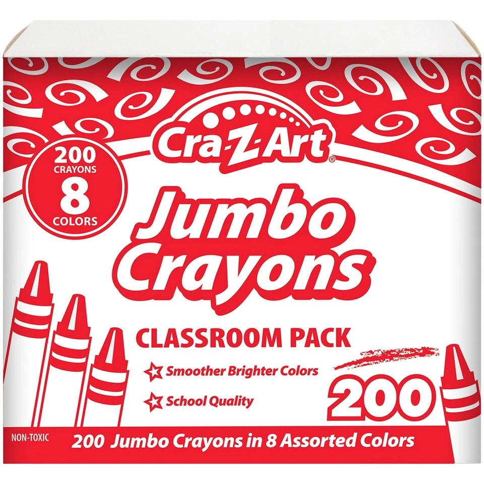 Cra-Z-Art: Classroom Pack - Jumbo Crayons - 200pcs, 8 Colors, Toddlers & Kids - Image 2 of 4
