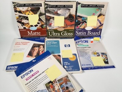 Digital Printer Photographic Paper 8 1/2'' X 11'' + Smaller Large Lot of Various
