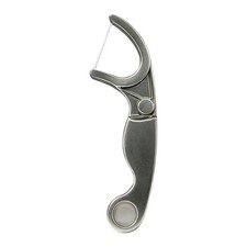 2 Stainless Steel Floss Picks Silver Lightweight for Travel Convenience