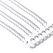 50PCS 6mm 1/4" Spiral Binding Coils Spirals 30 Sheet Capacity Transparent