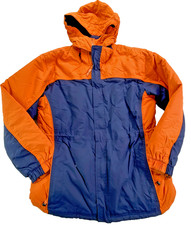 L.L.Bean Winter Jacket Kids L 14  16 Orange Blue Hooded Insulated Coat
