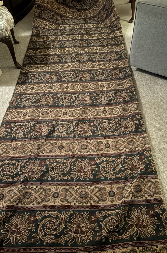 Tapiz vintage tapizado/tela cortina-aprox. 4 yardas más 2 pies x 53" de ancho Foto 2 de 4