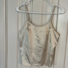 Unbranded Women  s Bow Back Satin Camisole Size M Champagne Festival Silky Tank