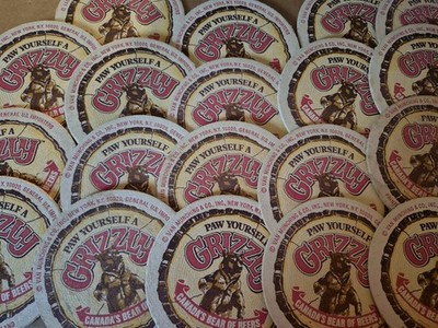 Grizzley Canada's Bear Of Beers Beer Coaster Lot Of 20 Great Shape Vintage 