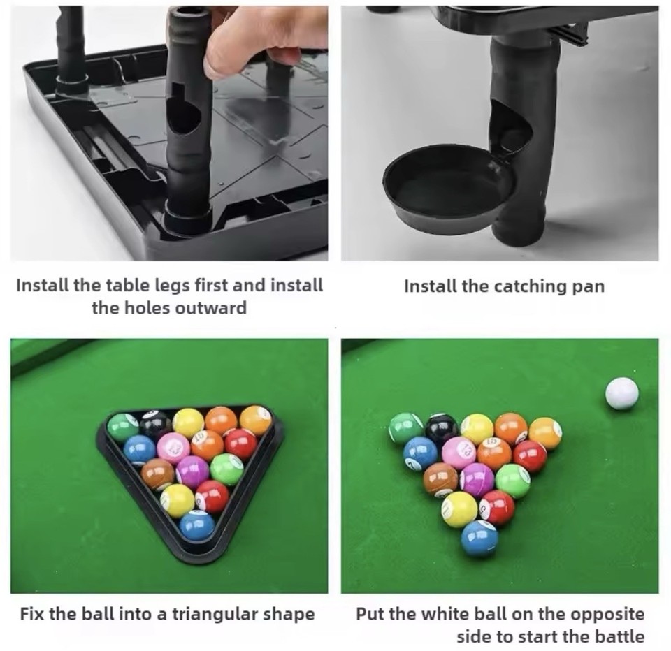 Mini Pool Table Game Tabletop Desktop Sports Billiards Board Party Game ...