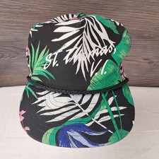 Vintage St. Thomas Virgin Islands Floral Adjustable Snapback Cool Rope Hat