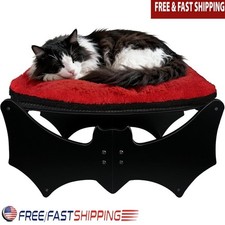 Elevated Cat Bed W/ Scratching Sisal Hammock  Soft Cushion Large Cats Black