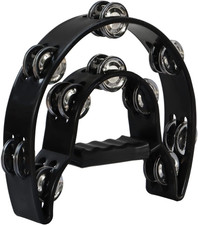 Tambourine Double Row Hand Held Percussion Tambourine with Metal Jingles for KTV
