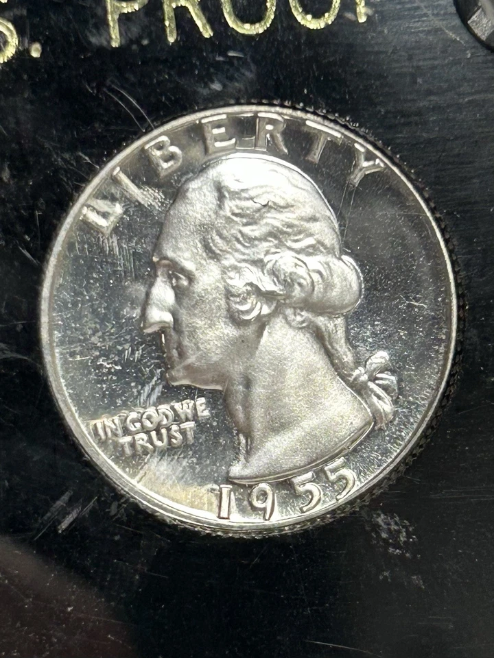 1955 5 Silver Coin Proof Set - In Proof Set Plastic Holder BX13-1 - Image 4 of 4