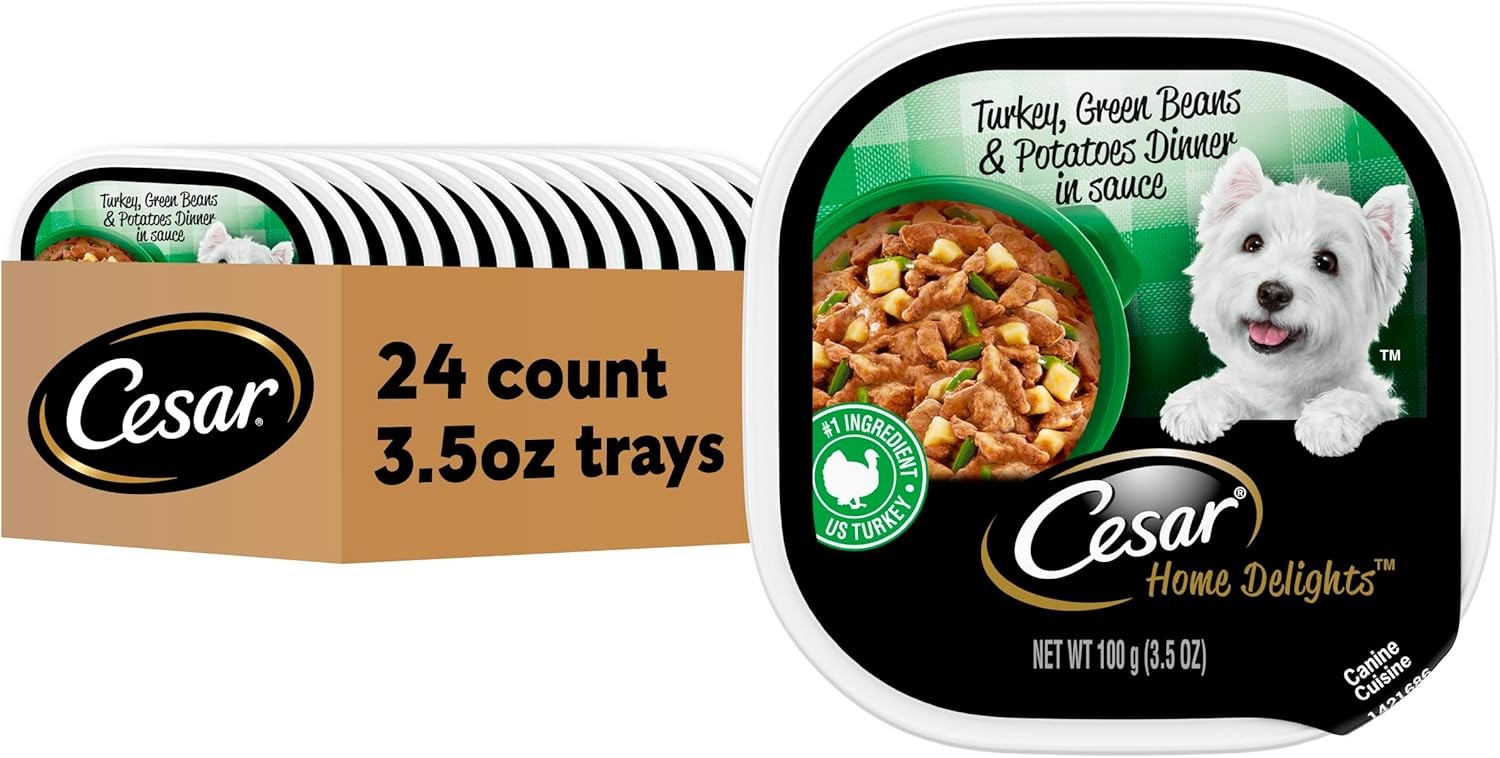 Cesar Home Delights 24 Count (Pack of 1), Turkey, Green Beans & Potatoes 