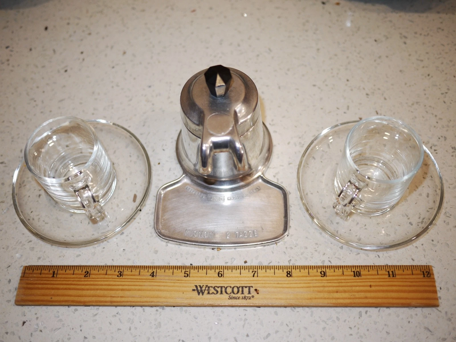 Vintage Italy Dual Espresso Maker BREVETTO OMG Mignon 2 Due Tazze coffee machine