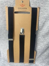 NWT Dockers Men's Adjustable Solid Suspender One Size Black