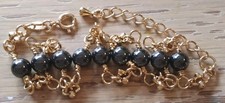 Men Women ANKLET HEMATITE MAGNETIC STONES CHAIN 10-12" ARTHRITIS THERAPY   