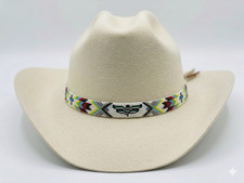 Handmade Beaded Hat Band, Southwestern Native Style Cowboy Accessory