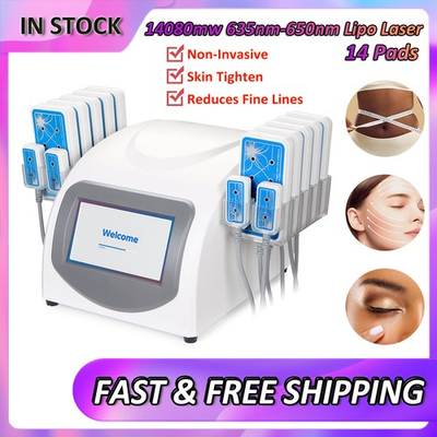 #ad 14 Pads Laser Beauty Machine 635nm 650nm Wavelength for Body Massage Facial Care $597.09