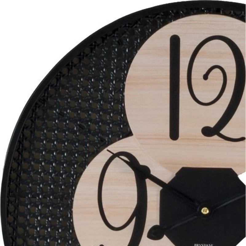 Orologio da Parete Muro 45 cm BRANDANI Alveare Metallo Legno Moderno Salotto, fotografia 2 di 9