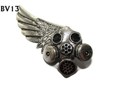 steampunk brooch badge pin wing Breaking Bad gasmask dieselpunk Dr Who #BV13